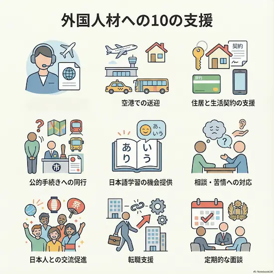 特定技能の10の義務的支援を一括委任