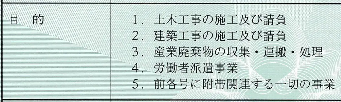 登記簿の目的欄